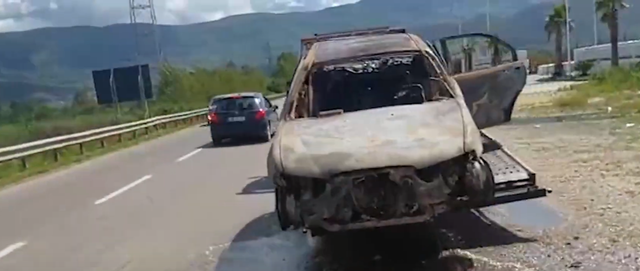 FOTOT/ Gjendet i djegur një automjet në Fushë Gjormë: