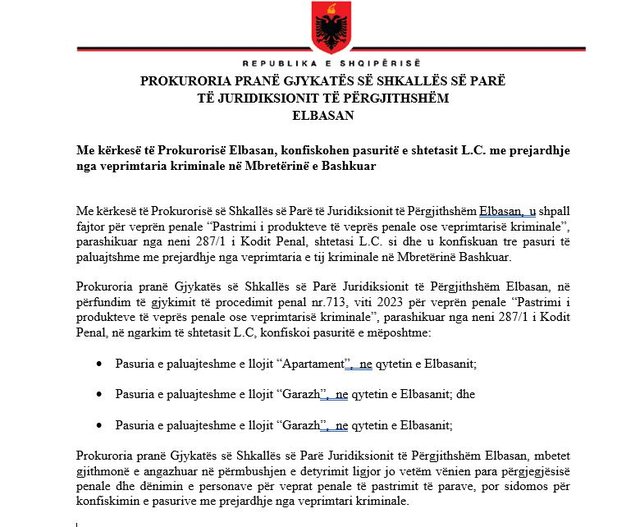 Dyshohet se krijoi të ardhura nga veprimtaria kriminale në Angli,
