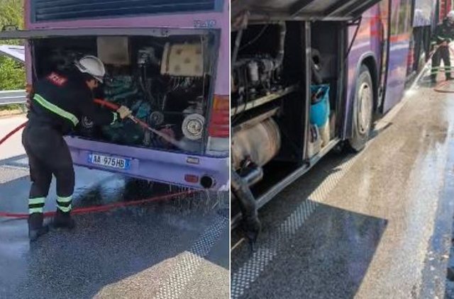 Merr flakë autobusi pranë tunelit të Skërficës,