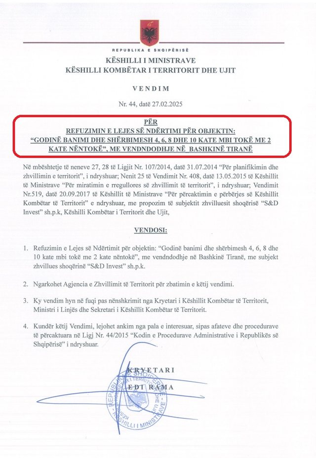 Rama i bën “bllok” mikut të Veliajt, i refuzon dy leje