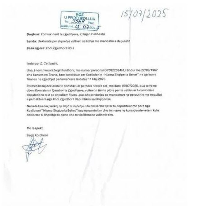 Daja i Endri Shabanit nuk heq dorë nga mandati i Lapajt, i dërgon