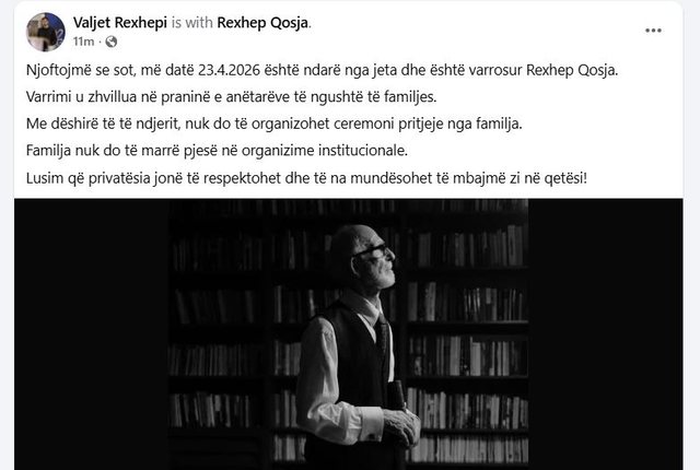 Shuhet në moshën 89-vjeçare akademiku i njohur Rexhep Qosja