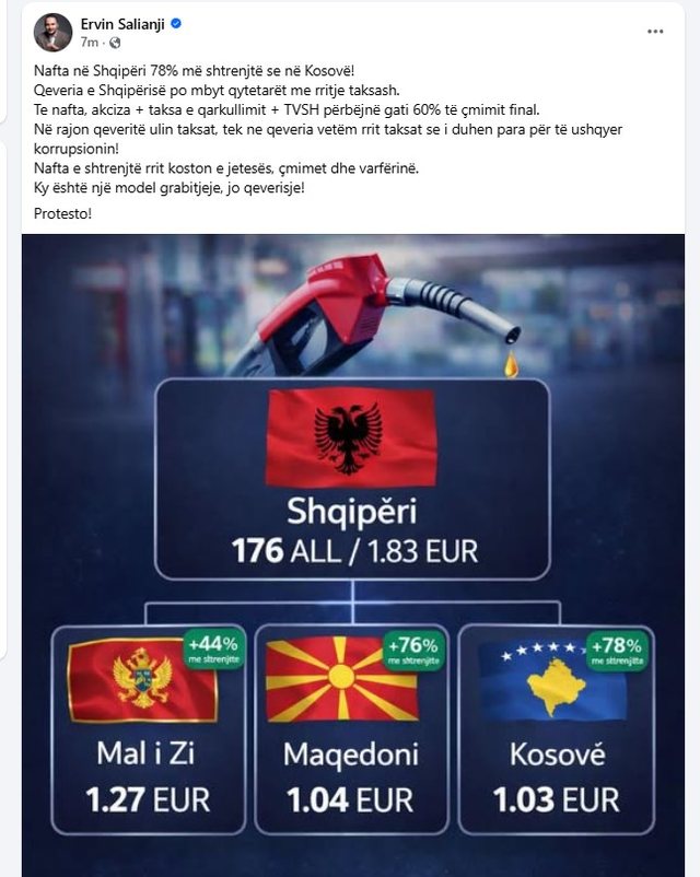 Salianji, thirrje për protestë: Nafta në Shqipëri 78%