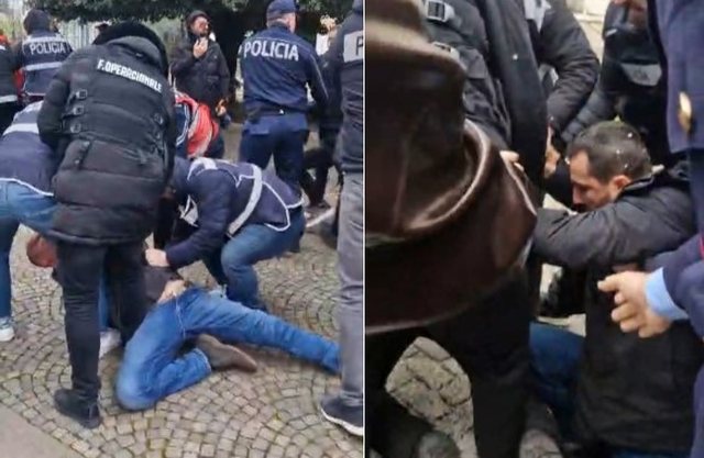 FOTOT/ Policia shoqëron përkrahësit e “Shqipëria
