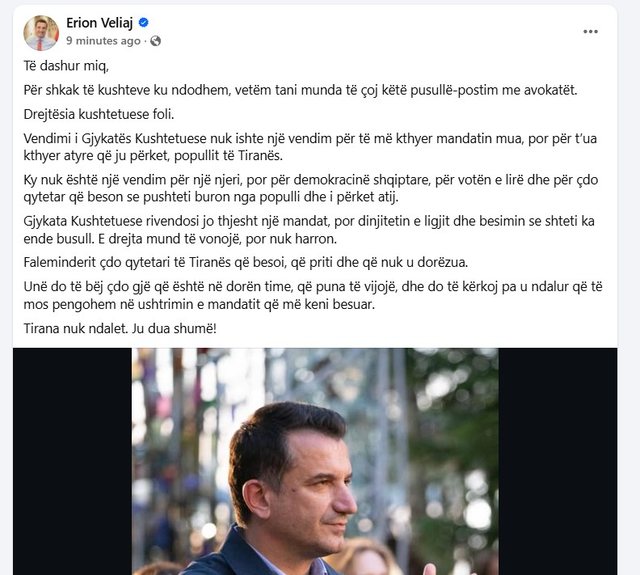 "Nuk do të ndalem"/ Kushtetuesja i dha të drejtë dhe e