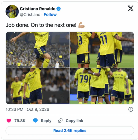 Rikthim me gol për Ronaldon, ylli portugez publikon mesazhin që po